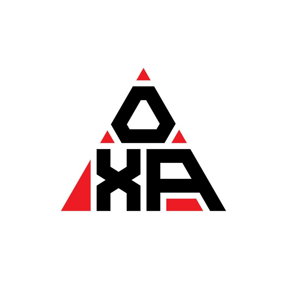 design del logo della lettera del triangolo oxa con forma triangolare. monogramma oxa triangolo logo design. modello di logo vettoriale triangolo oxa con colore rosso. logo triangolare oxa logo semplice, elegante e lussuoso.