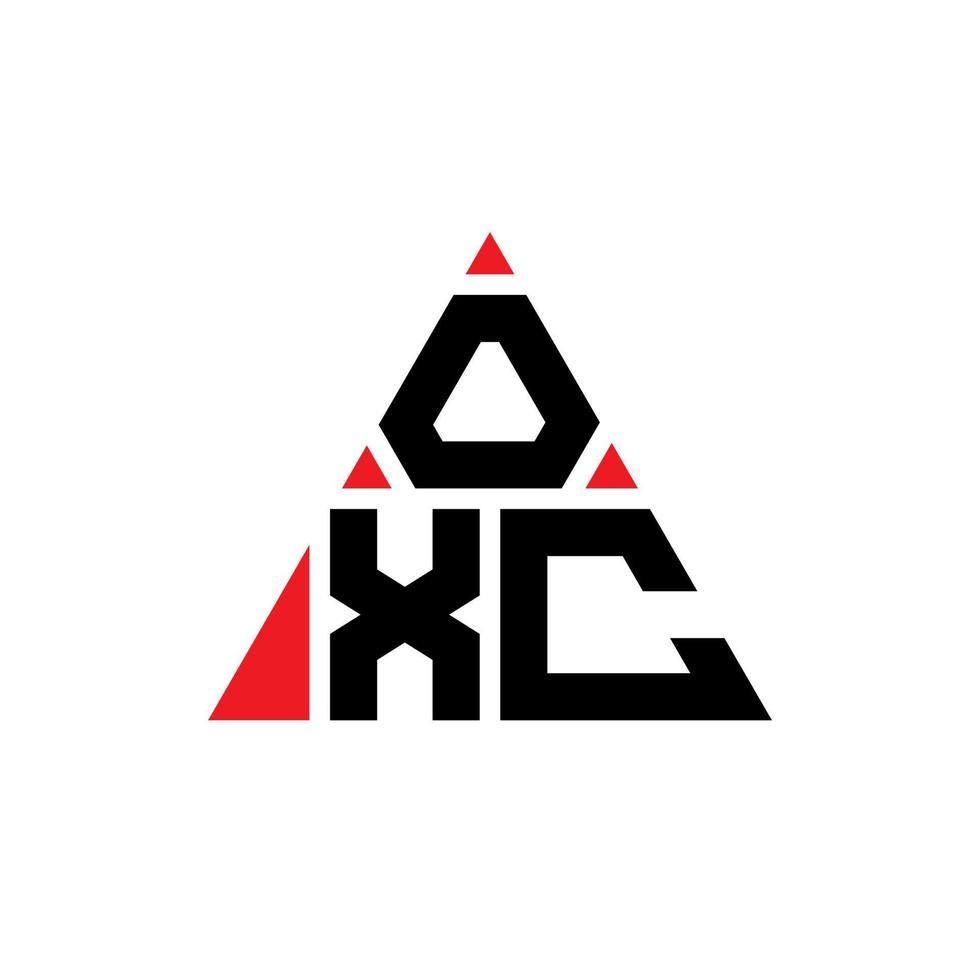 design del logo della lettera del triangolo oxc con forma triangolare. monogramma di design del logo del triangolo oxc. modello di logo vettoriale triangolo oxc con colore rosso. logo triangolare oxc logo semplice, elegante e lussuoso.