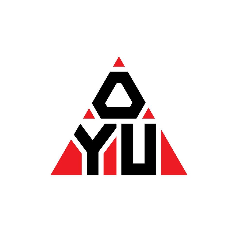 design del logo della lettera del triangolo oyu con forma triangolare. oyu triangolo logo design monogramma. modello di logo vettoriale triangolo oyu con colore rosso. oyu logo triangolare logo semplice, elegante e lussuoso.