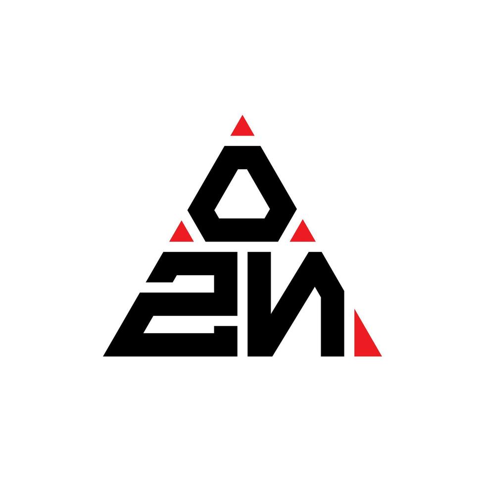 design del logo della lettera triangolare ozn con forma triangolare. monogramma di design con logo triangolo ozn. modello di logo vettoriale triangolo ozn con colore rosso. ozn logo triangolare logo semplice, elegante e lussuoso.