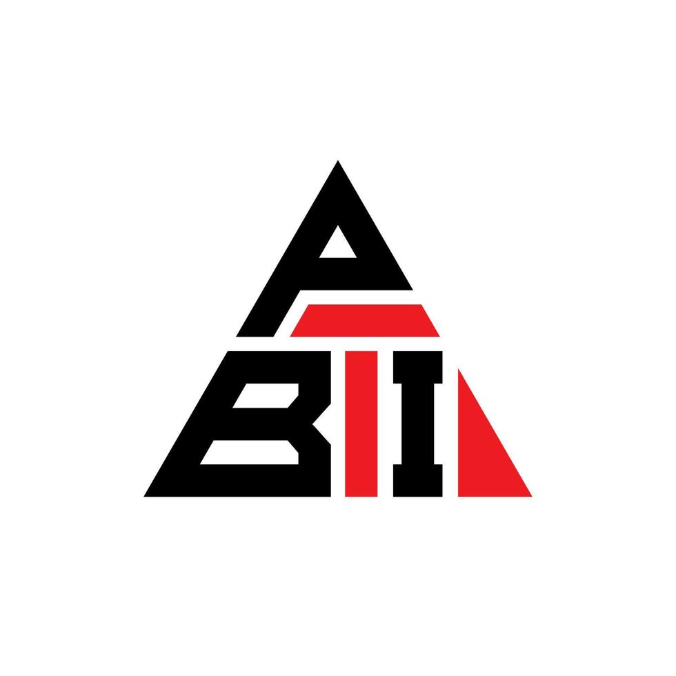 design del logo della lettera triangolare pbi con forma triangolare. monogramma del design del logo del triangolo pbi. modello di logo vettoriale triangolo pbi con colore rosso. logo triangolare pbi logo semplice, elegante e lussuoso.