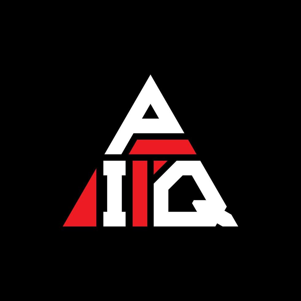 design del logo della lettera del triangolo piq con forma triangolare. monogramma piq triangolo logo design. modello di logo vettoriale triangolo piq con colore rosso. piq logo triangolare logo semplice, elegante e lussuoso.