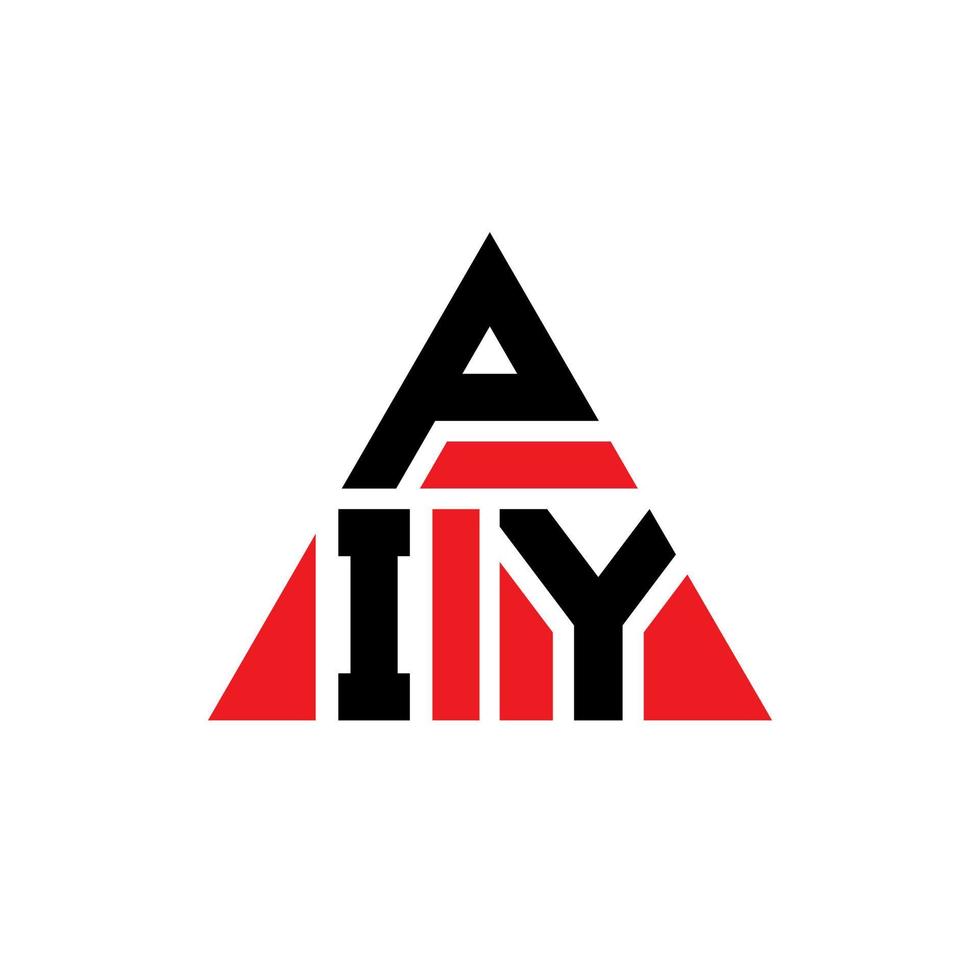 disegno del logo della lettera del triangolo piy con forma triangolare. monogramma piy triangolo logo design. modello di logo vettoriale triangolo piy con colore rosso. piy logo triangolare logo semplice, elegante e lussuoso.