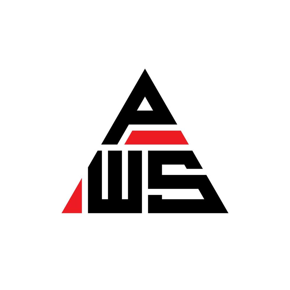 design del logo della lettera triangolare pws con forma triangolare. monogramma di design del logo del triangolo pws. modello di logo vettoriale triangolo pws con colore rosso. pws logo triangolare logo semplice, elegante e lussuoso.