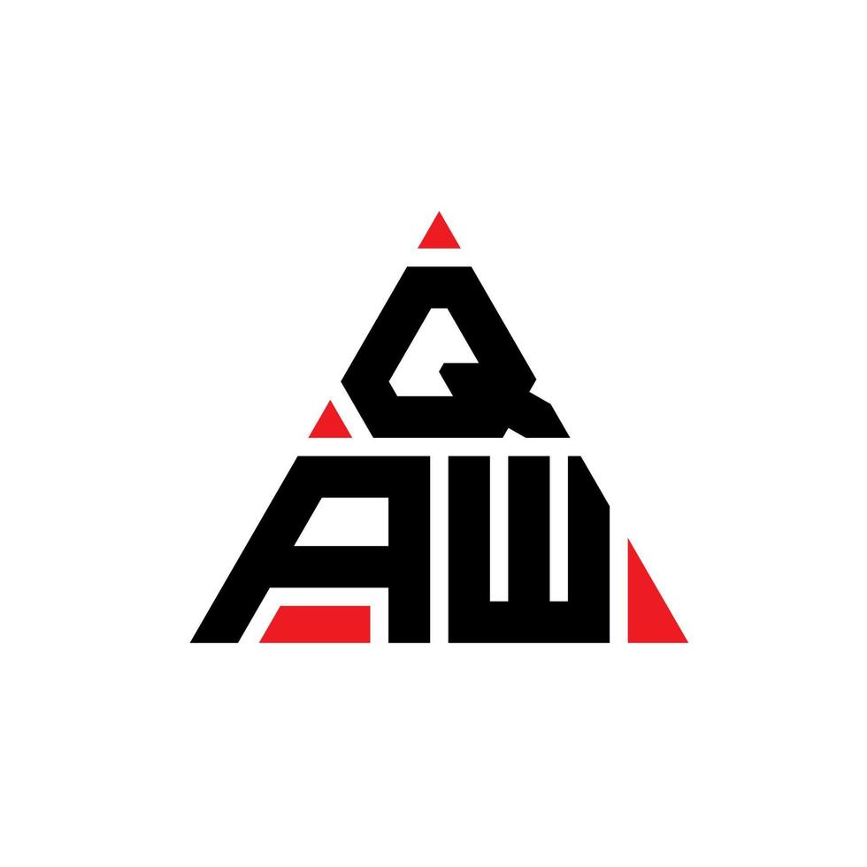 design del logo della lettera del triangolo qaw con forma triangolare. qaw triangolo logo design monogramma. modello di logo vettoriale triangolo qaw con colore rosso. logo triangolare qaw logo semplice, elegante e lussuoso.