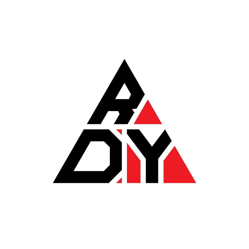 rdy triangolo logo design lettera con forma triangolare. monogramma di design del logo del triangolo rosso. modello di logo vettoriale triangolo rosso con colore rosso. logo triangolare rdy logo semplice, elegante e lussuoso.