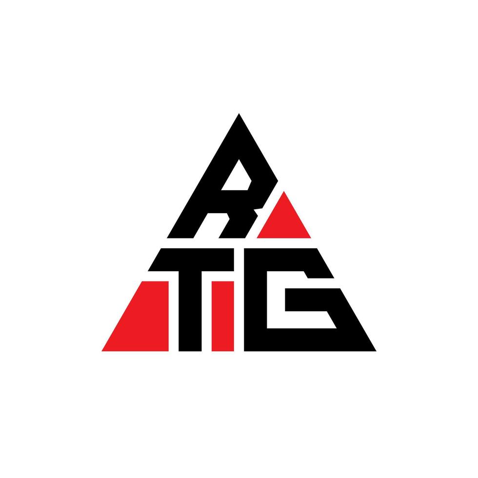 design del logo della lettera del triangolo rtg con forma triangolare. monogramma di design del logo del triangolo rtg. modello di logo vettoriale triangolo rtg con colore rosso. logo triangolare rtg logo semplice, elegante e lussuoso.