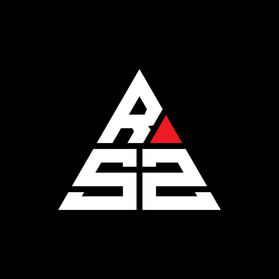 logo della lettera triangolo rsz con forma triangolare. rsz triangolo logo design monogramma. modello di logo vettoriale triangolo rsz con colore rosso. logo triangolare rsz logo semplice, elegante e lussuoso.