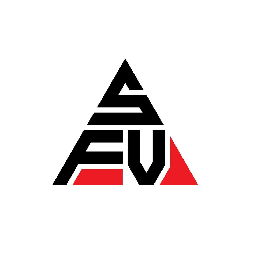sfv triangolo logo design lettera con forma triangolare. sfv triangolo logo design monogramma. modello di logo vettoriale triangolo sfv con colore rosso. logo triangolare sfv logo semplice, elegante e lussuoso.