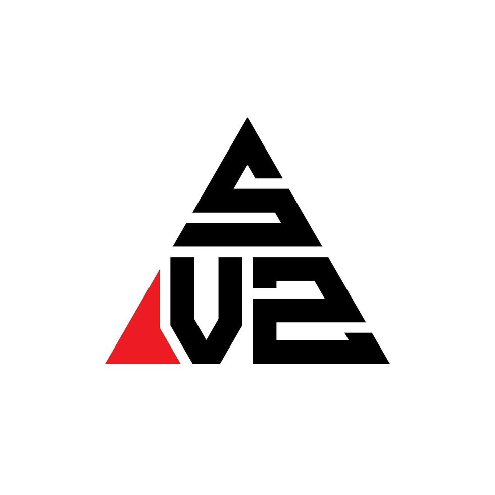 svz triangolo lettera logo design con forma triangolare. svz triangolo logo design monogramma. modello di logo vettoriale triangolo svz con colore rosso. logo triangolare svz logo semplice, elegante e lussuoso.