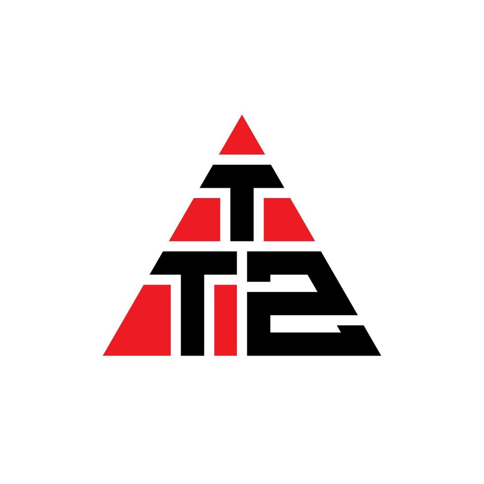 design del logo della lettera triangolare ttz con forma triangolare. monogramma di design del logo del triangolo ttz. modello di logo vettoriale triangolo ttz con colore rosso. logo triangolare ttz logo semplice, elegante e lussuoso.