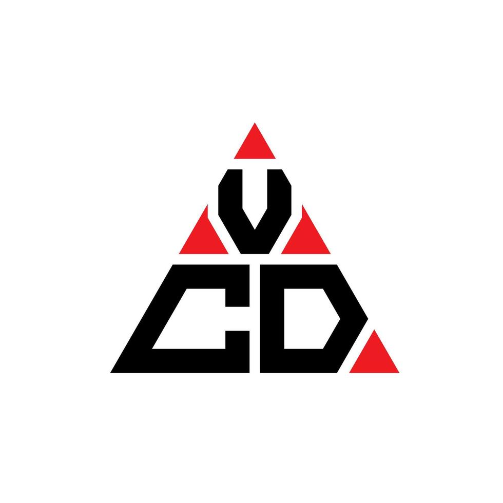 design del logo della lettera del triangolo vcd con forma triangolare. monogramma di design con logo triangolo vcd. modello di logo vettoriale triangolo vcd con colore rosso. logo triangolare vcd logo semplice, elegante e lussuoso.