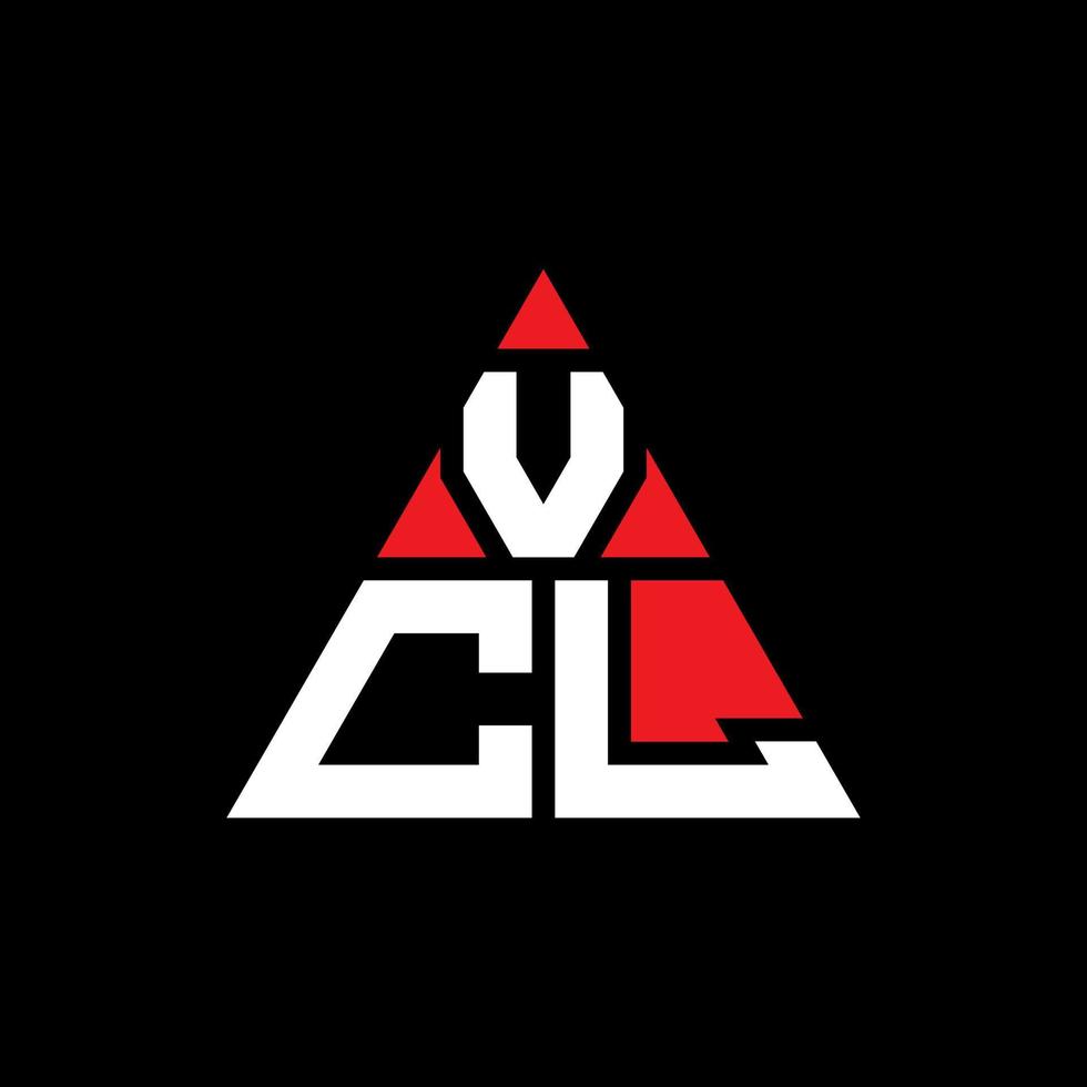 design del logo della lettera del triangolo vcl con forma triangolare. monogramma di design con logo triangolo vcl. modello di logo vettoriale triangolo vcl con colore rosso. logo triangolare vcl logo semplice, elegante e lussuoso.