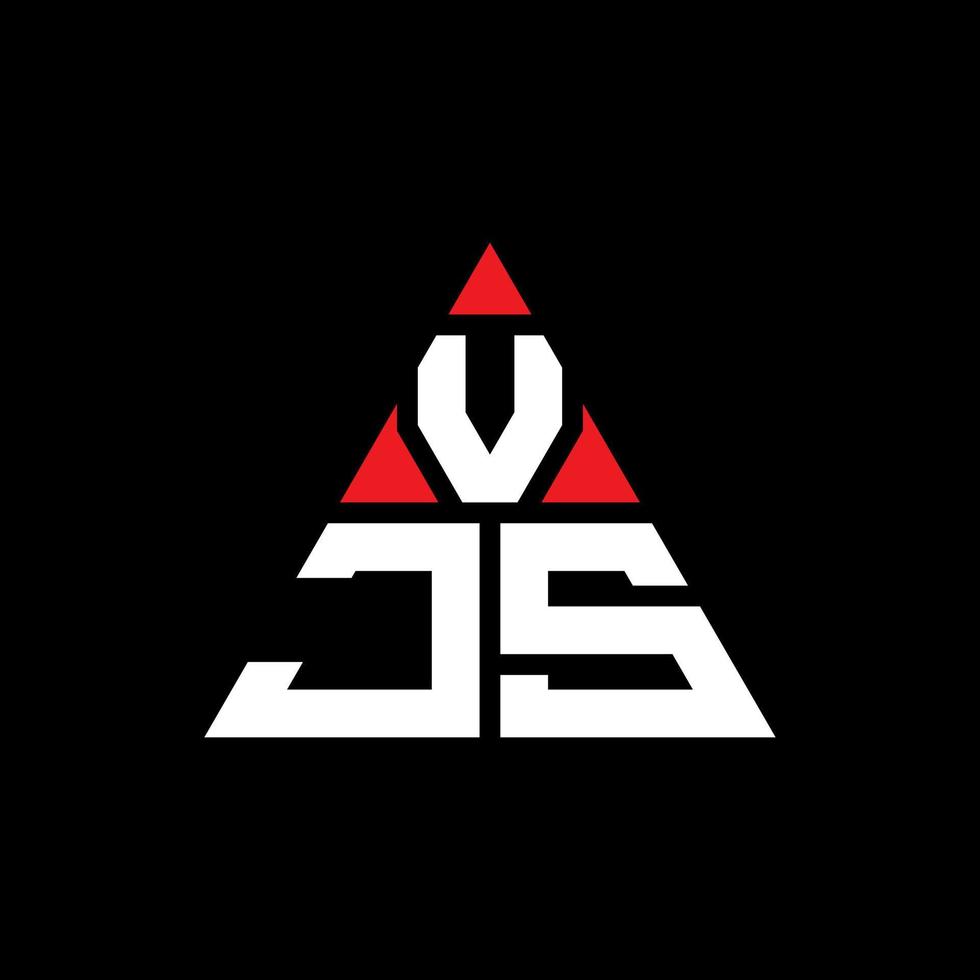 design del logo della lettera del triangolo vjs con forma triangolare. vjs triangolo logo design monogramma. modello di logo vettoriale triangolo vjs con colore rosso. logo triangolare vjs logo semplice, elegante e lussuoso.
