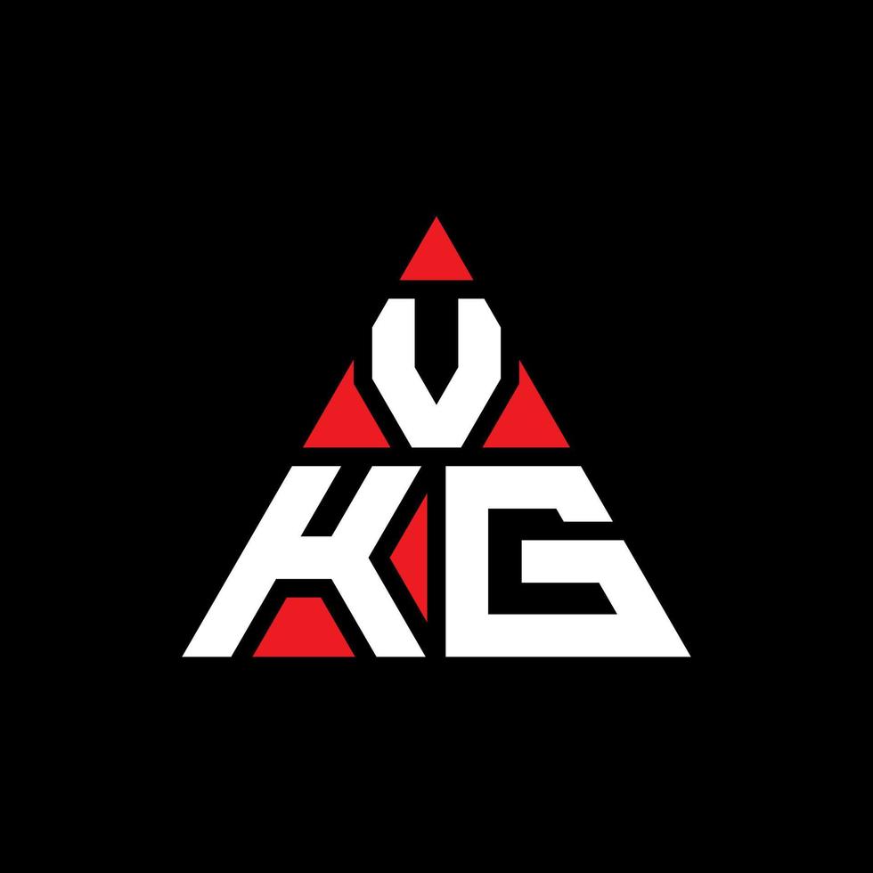 design del logo della lettera del triangolo vkg con forma triangolare. monogramma di design del logo del triangolo vkg. modello di logo vettoriale triangolo vkg con colore rosso. logo triangolare vkg logo semplice, elegante e lussuoso.