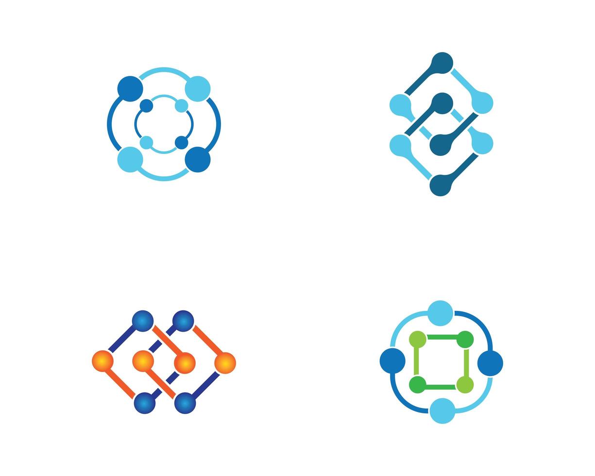 set di icone logo molecola vettore
