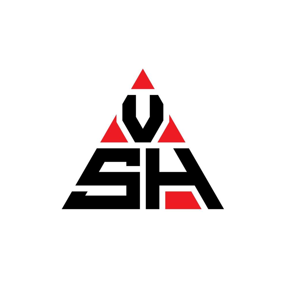 design del logo della lettera triangolo vssh con forma triangolare. monogramma di design del logo del triangolo vssh. modello di logo vettoriale triangolo vsh con colore rosso. logo triangolare vsh logo semplice, elegante e lussuoso.