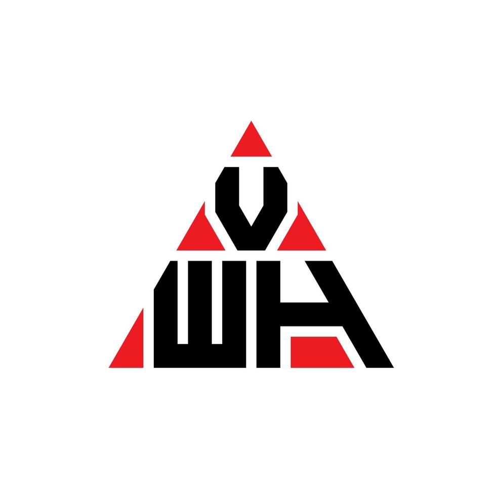 design del logo della lettera del triangolo vw con forma triangolare. monogramma di design del logo del triangolo vwh. modello di logo vettoriale triangolo vwh con colore rosso. vwh logo triangolare logo semplice, elegante e lussuoso.