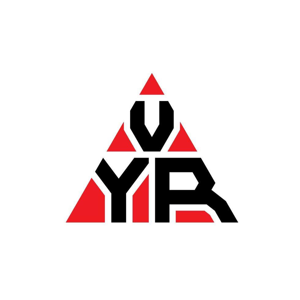 design del logo della lettera del triangolo vyr con forma triangolare. monogramma di design del logo del triangolo vyr. modello di logo vettoriale triangolo vyr con colore rosso. logo triangolare vyr logo semplice, elegante e lussuoso.