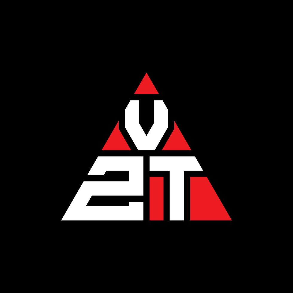 vzt triangolo lettera logo design con forma triangolare. vzt triangolo logo design monogramma. modello di logo vettoriale triangolo vzt con colore rosso. logo triangolare vzt logo semplice, elegante e lussuoso.