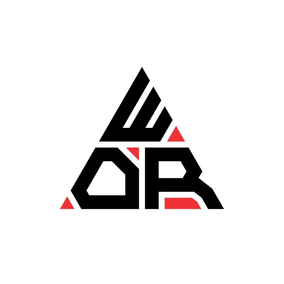 logo lettera triangolare wor con forma triangolare. wor triangolo logo design monogramma. modello logo vettoriale triangolo wor con colore rosso. logo triangolare wor logo semplice, elegante e lussuoso.