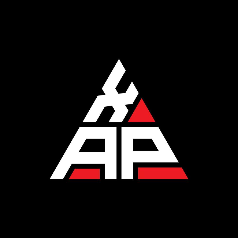 design del logo della lettera del triangolo xap con forma triangolare. monogramma del design del logo del triangolo xap. modello di logo vettoriale triangolo xap con colore rosso. logo triangolare xap logo semplice, elegante e lussuoso.