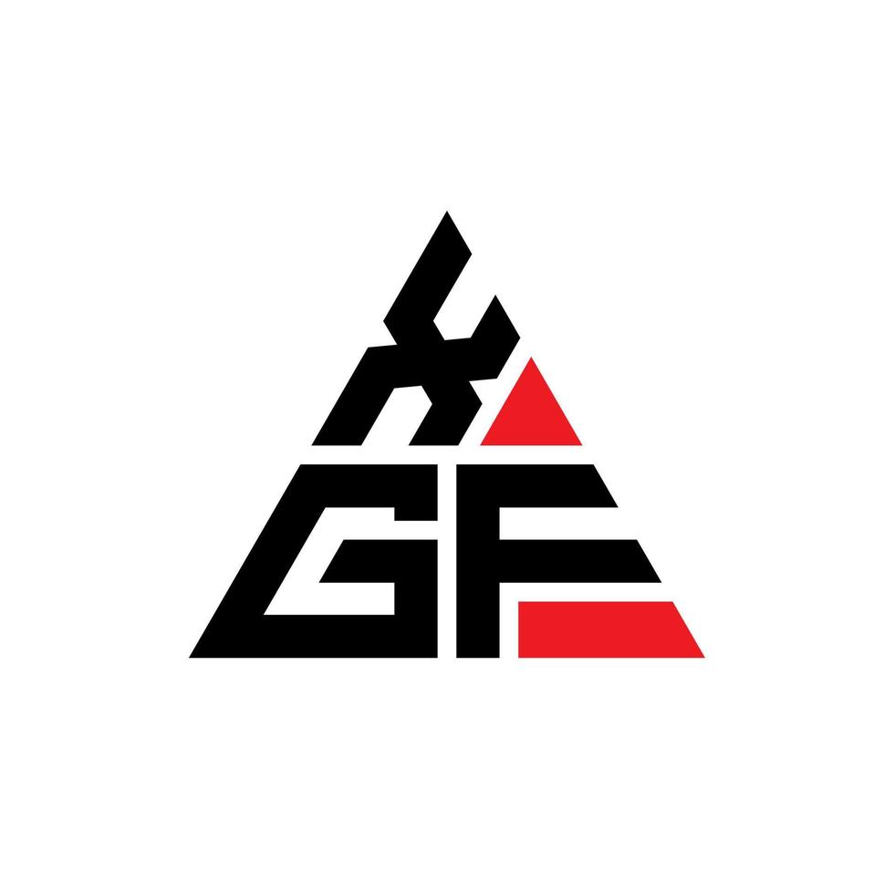 logo della lettera triangolare xgf con forma triangolare. monogramma di design del logo del triangolo xgf. modello di logo vettoriale triangolo xgf con colore rosso. logo triangolare xgf logo semplice, elegante e lussuoso.