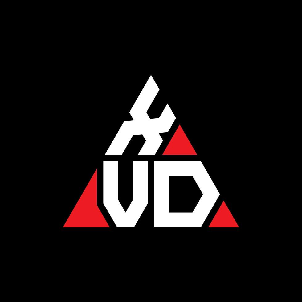 xvd triangolo logo design lettera con forma triangolare. xvd triangolo logo design monogramma. modello di logo vettoriale triangolo xvd con colore rosso. logo triangolare xvd logo semplice, elegante e lussuoso.