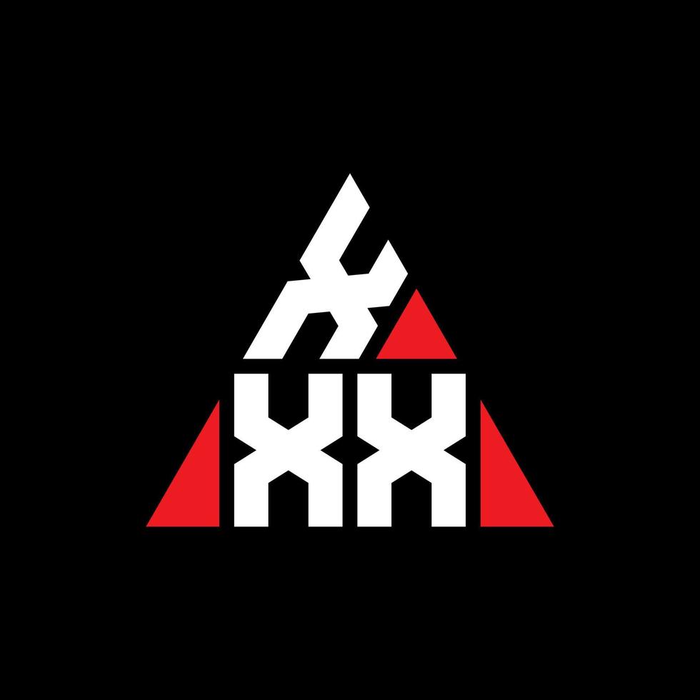 xxx triangolo lettera logo design con forma triangolare. xxx triangolo logo design monogramma. modello di logo vettoriale triangolo xxx con colore rosso. xxx logo triangolare logo semplice, elegante e lussuoso.