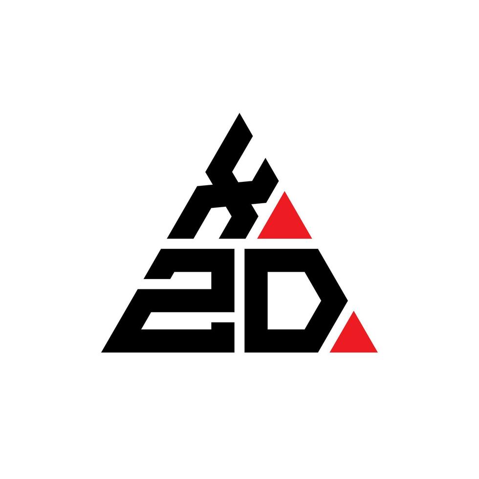 xzd triangolo logo design lettera con forma triangolare. xzd triangolo logo design monogramma. modello di logo vettoriale triangolo xzd con colore rosso. xzd logo triangolare logo semplice, elegante e lussuoso.