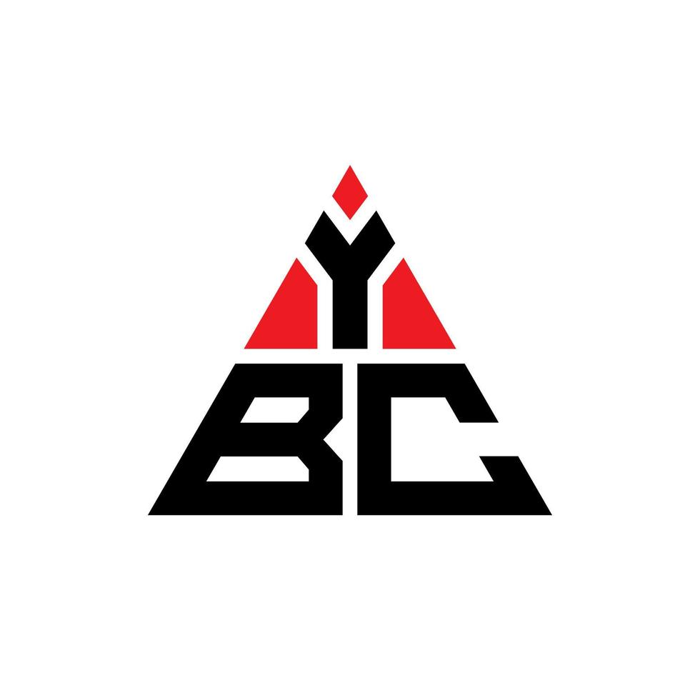 design del logo della lettera del triangolo ybc con forma triangolare. monogramma di design del logo del triangolo ybc. modello di logo vettoriale triangolo ybc con colore rosso. logo triangolare ybc logo semplice, elegante e lussuoso.