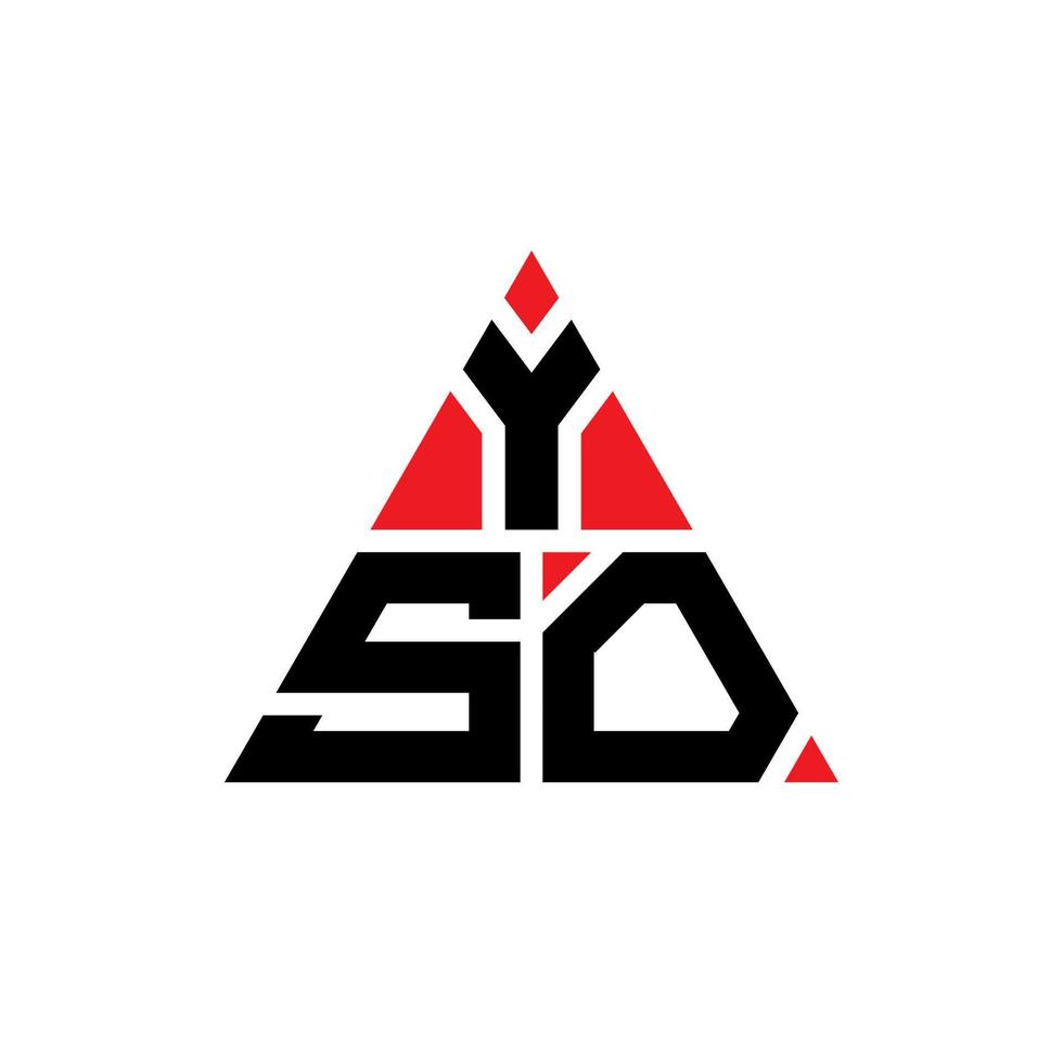 logo della lettera triangolare yso con forma triangolare. yso triangolo logo design monogramma. modello di logo vettoriale triangolo yso con colore rosso. logo triangolare yso logo semplice, elegante e lussuoso.