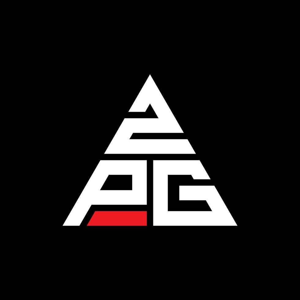 design del logo della lettera del triangolo zpg con forma triangolare. zpg triangolo logo design monogramma. modello di logo vettoriale triangolo zpg con colore rosso. zpg logo triangolare logo semplice, elegante e lussuoso.