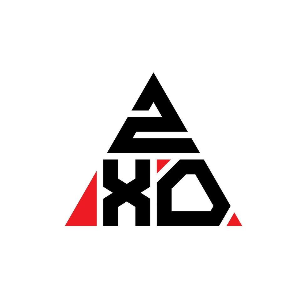 logo della lettera triangolare zxo con forma triangolare. zxo triangolo logo design monogramma. modello di logo vettoriale triangolo zxo con colore rosso. logo triangolare zxo logo semplice, elegante e lussuoso.
