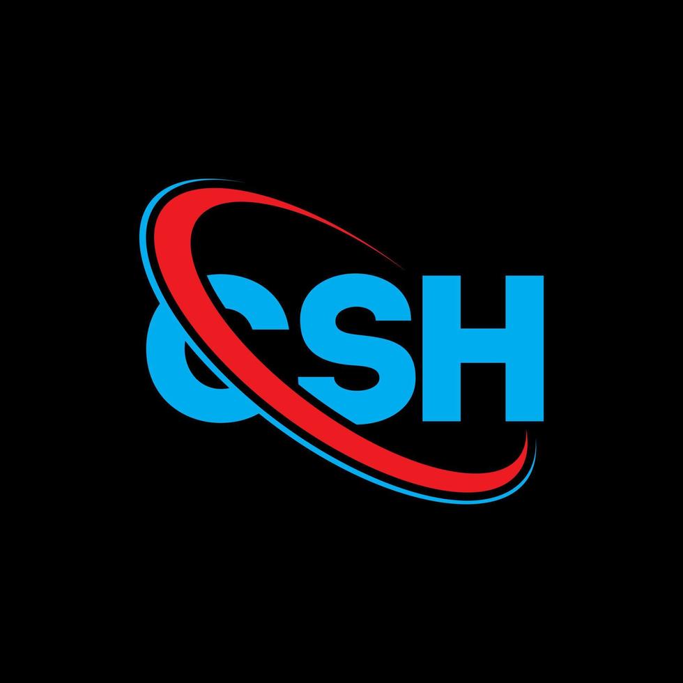 csh logo. lettera c. csh lettera logo design. iniziali csh logo collegate a cerchio e logo monogramma maiuscolo. tipografia csh per il marchio tecnologico, commerciale e immobiliare. vettore