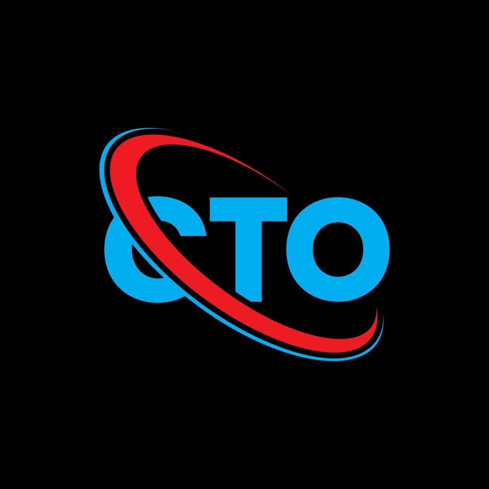 cto logo. cto lettera. cto lettera logo design. iniziali cto logo collegate con cerchio e logo monogramma maiuscolo. tipografia cto per marchio tecnologico, commerciale e immobiliare. vettore