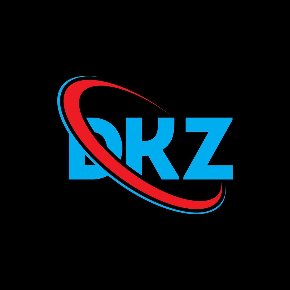 logo dkz. lettera dkz. design del logo della lettera dkz. iniziali dkz logo collegate con cerchio e logo monogramma maiuscolo. tipografia dkz per il marchio tecnologico, commerciale e immobiliare. vettore