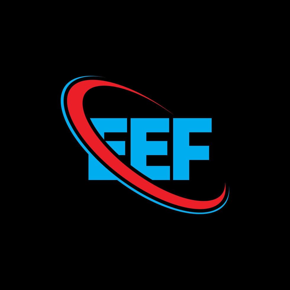 logo eef. eef lettera. eef lettera logo design. iniziali eef logo collegate con cerchio e logo monogramma maiuscolo. tipografia eef per il marchio tecnologico, commerciale e immobiliare. vettore