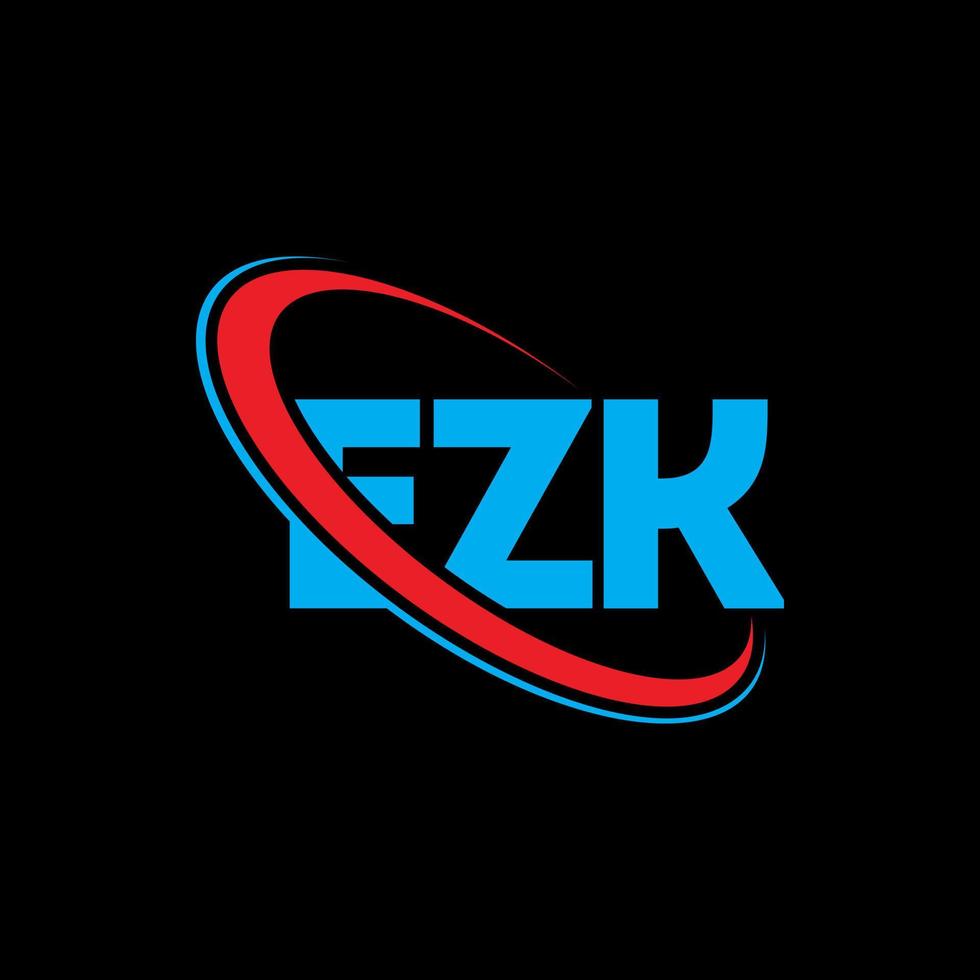 logo ezk. lettera ezk. design del logo della lettera ezk. iniziali ezk logo collegate con cerchio e logo monogramma maiuscolo. tipografia ezk per il marchio tecnologico, commerciale e immobiliare. vettore