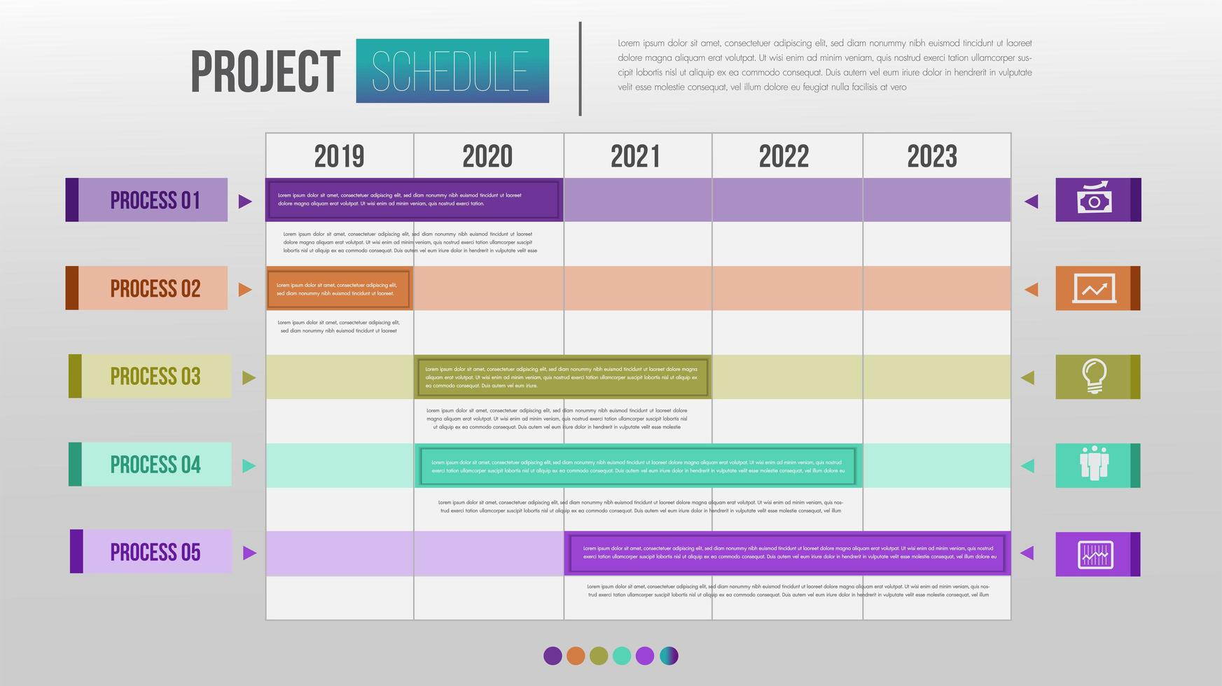 grafico del programma del progetto vettore