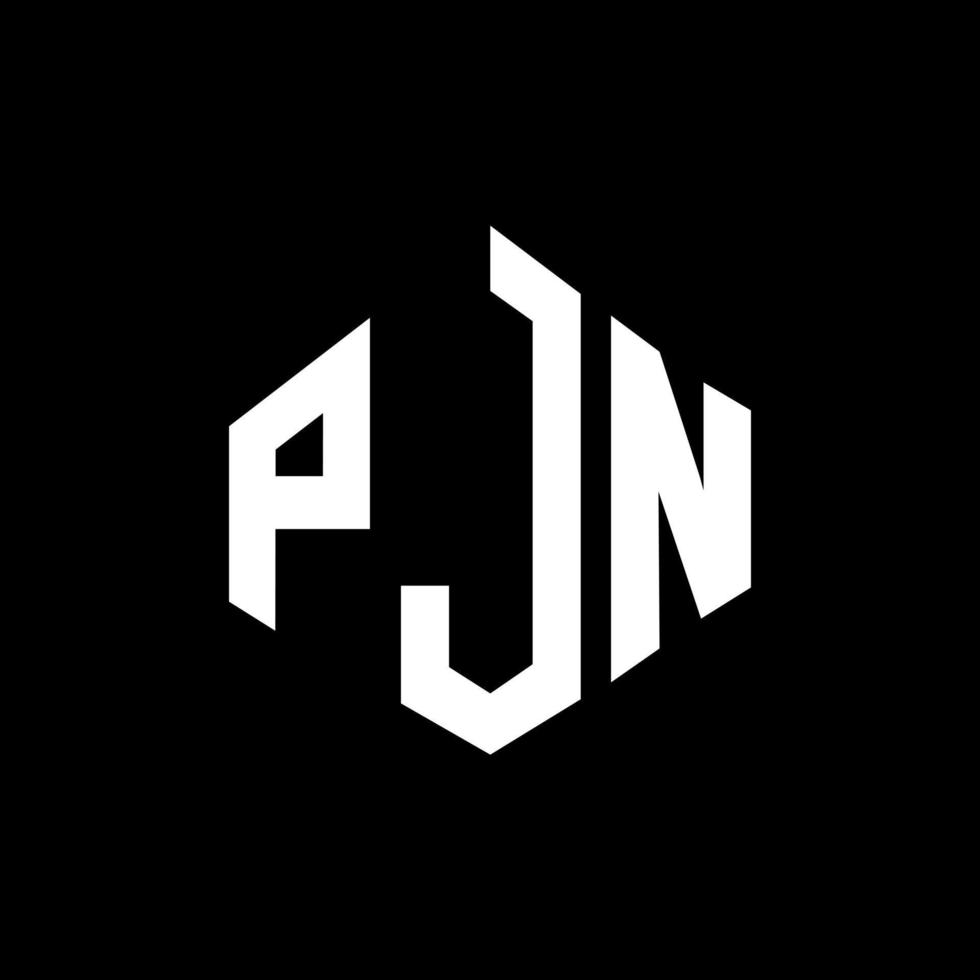 design del logo della lettera pjn con forma poligonale. pjn poligono e design del logo a forma di cubo. pjn esagono logo modello vettoriale colori bianco e nero. monogramma pjn, logo aziendale e immobiliare.