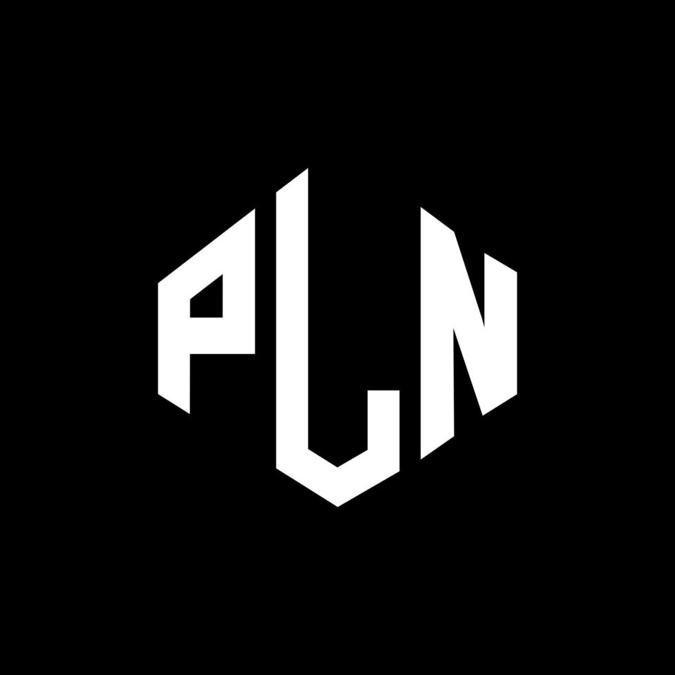 design del logo della lettera pln con forma poligonale. pln poligono e design del logo a forma di cubo. pln esagono logo modello vettoriale colori bianco e nero. monogramma pln, logo aziendale e immobiliare.