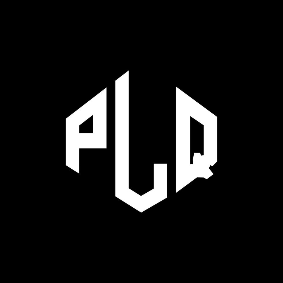 design del logo della lettera plq con forma poligonale. plq poligono e design del logo a forma di cubo. plq modello di logo vettoriale esagonale colori bianco e nero. monogramma plq, logo aziendale e immobiliare.