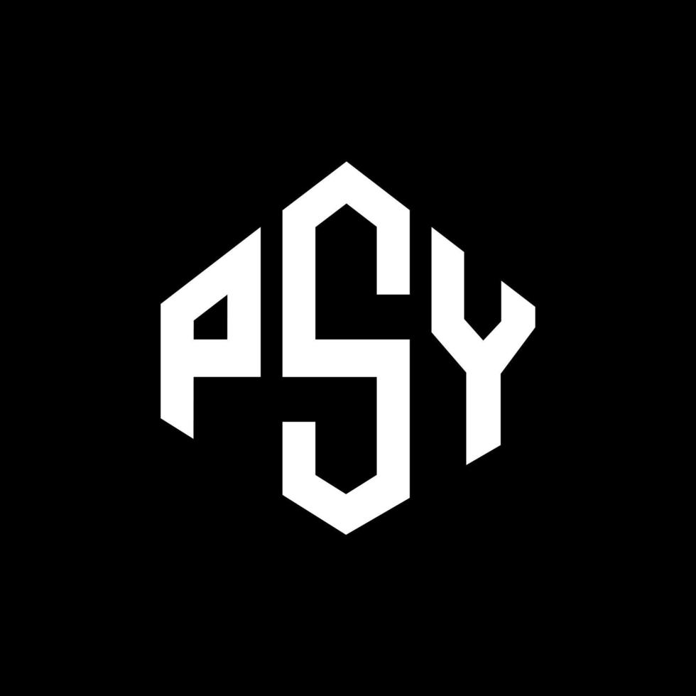 logo della lettera psy con forma poligonale. psy poligono e design del logo a forma di cubo. psy esagono vettore logo modello colori bianco e nero. monogramma psy, logo aziendale e immobiliare.