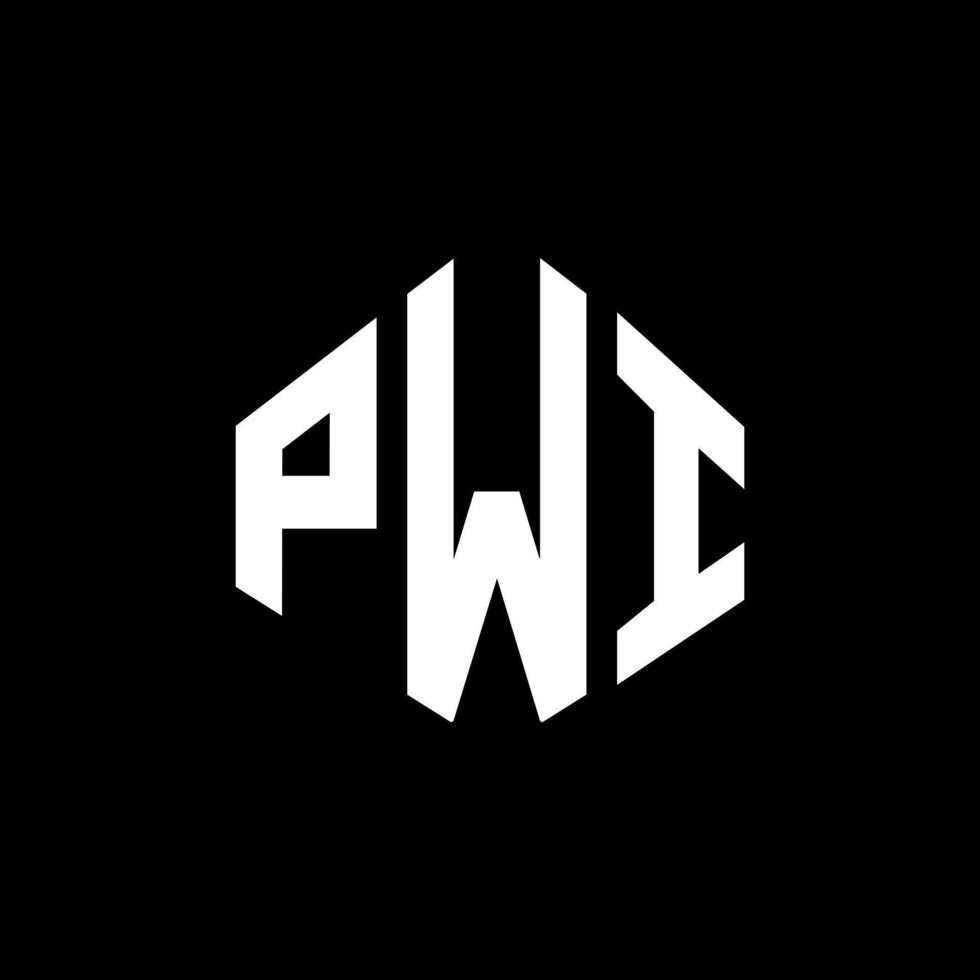 design del logo della lettera pwi con forma poligonale. design del logo a forma di poligono e cubo pwi. modello di logo vettoriale esagonale pwi colori bianco e nero. monogramma pwi, logo aziendale e immobiliare.