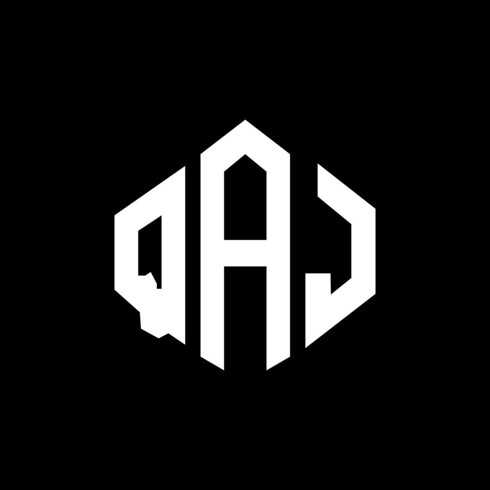 design del logo della lettera qaj con forma poligonale. qaj poligono e design del logo a forma di cubo. qaj modello di logo vettoriale esagonale colori bianco e nero. monogramma qaj, logo aziendale e immobiliare.