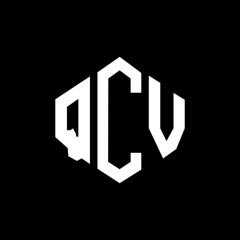 design del logo della lettera qcv con forma poligonale. qcv poligono e design del logo a forma di cubo. qcv modello di logo vettoriale esagonale colori bianco e nero. monogramma qcv, logo aziendale e immobiliare.