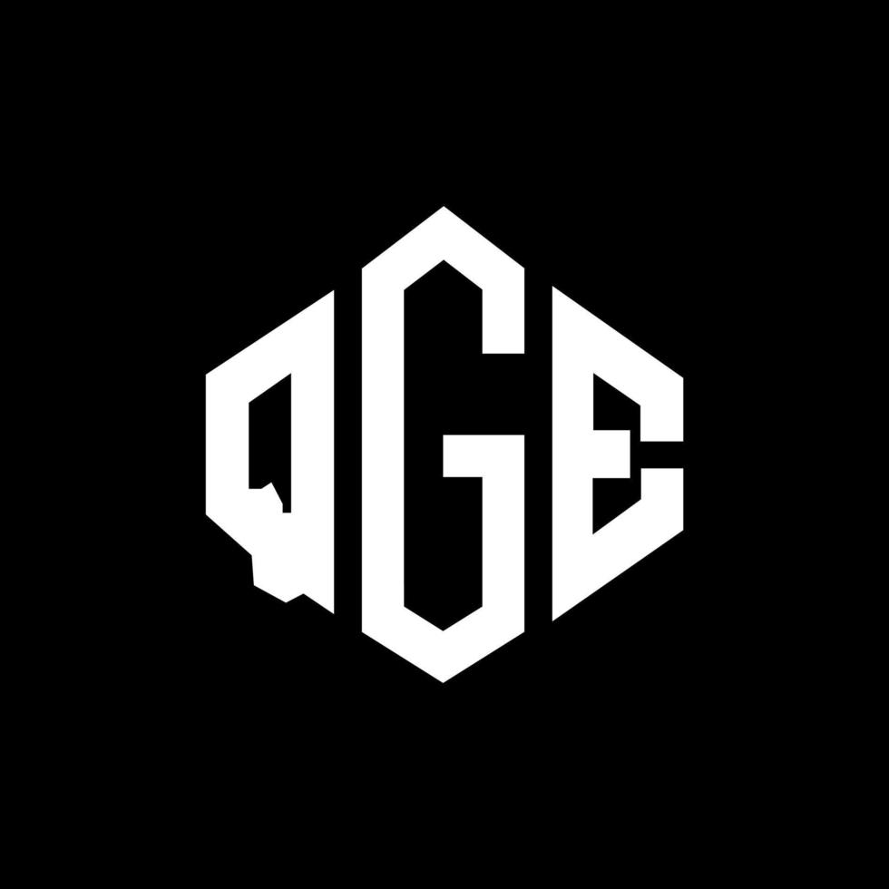 design del logo della lettera qge con forma poligonale. qge poligono e design del logo a forma di cubo. modello di logo vettoriale esagonale qge colori bianco e nero. monogramma qge, logo aziendale e immobiliare.