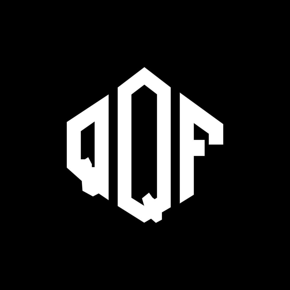 design del logo della lettera qqf con forma poligonale. qqf poligono e design del logo a forma di cubo. qqf modello di logo vettoriale esagonale colori bianco e nero. monogramma qqf, logo aziendale e immobiliare.