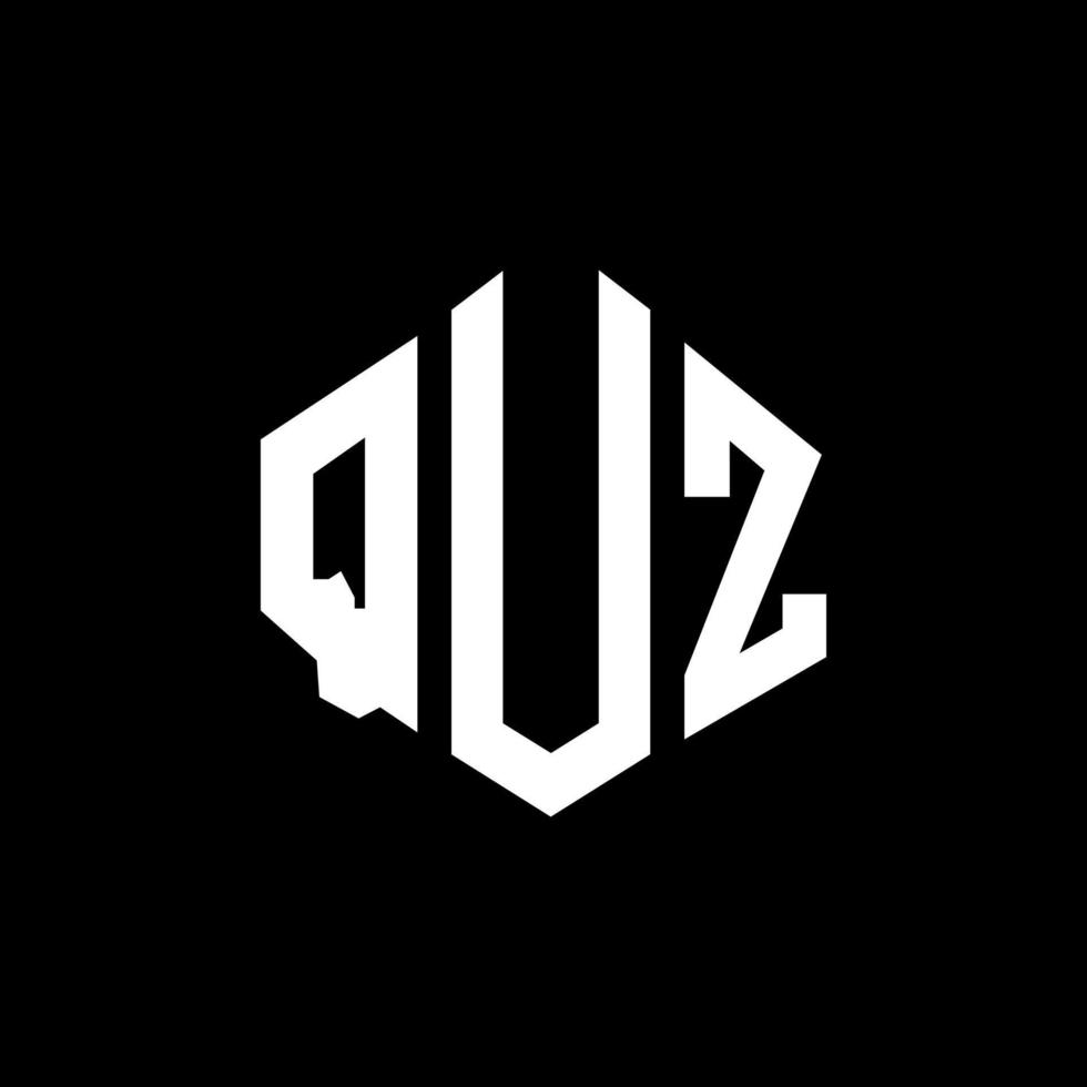 design del logo della lettera quz con forma poligonale. quz poligono e design del logo a forma di cubo. quz modello di logo vettoriale esagonale colori bianco e nero. monogramma quz, logo aziendale e immobiliare.